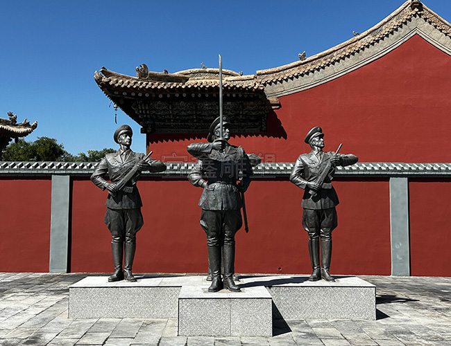 仪仗队铸铜军人雕塑
