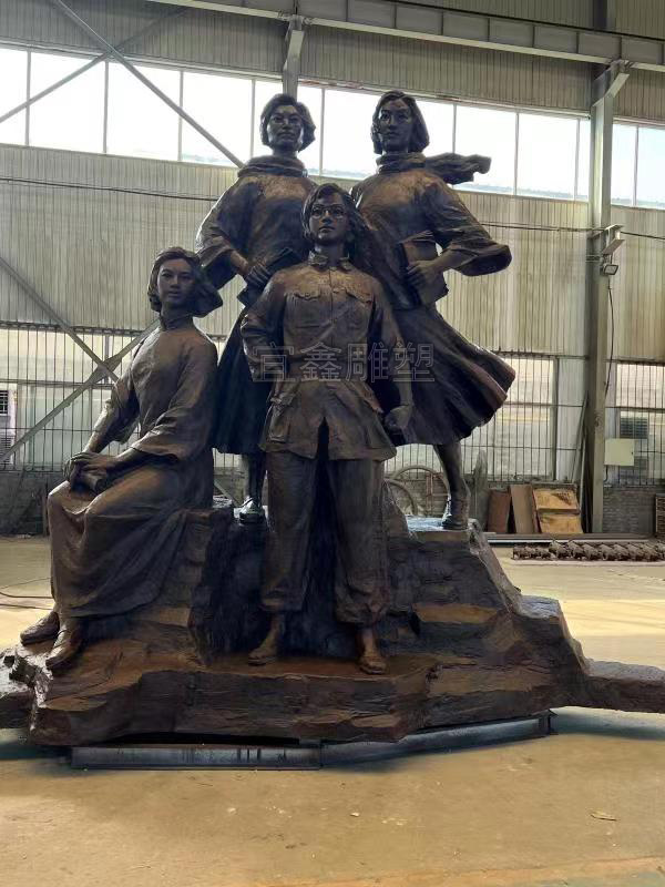 组雕人物铸铜雕塑四女烈士英雄雕塑